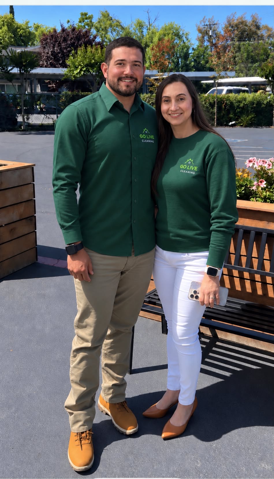 Neto and Edvania, owners of Go Live Cleaning, in a Pleasant Hill home