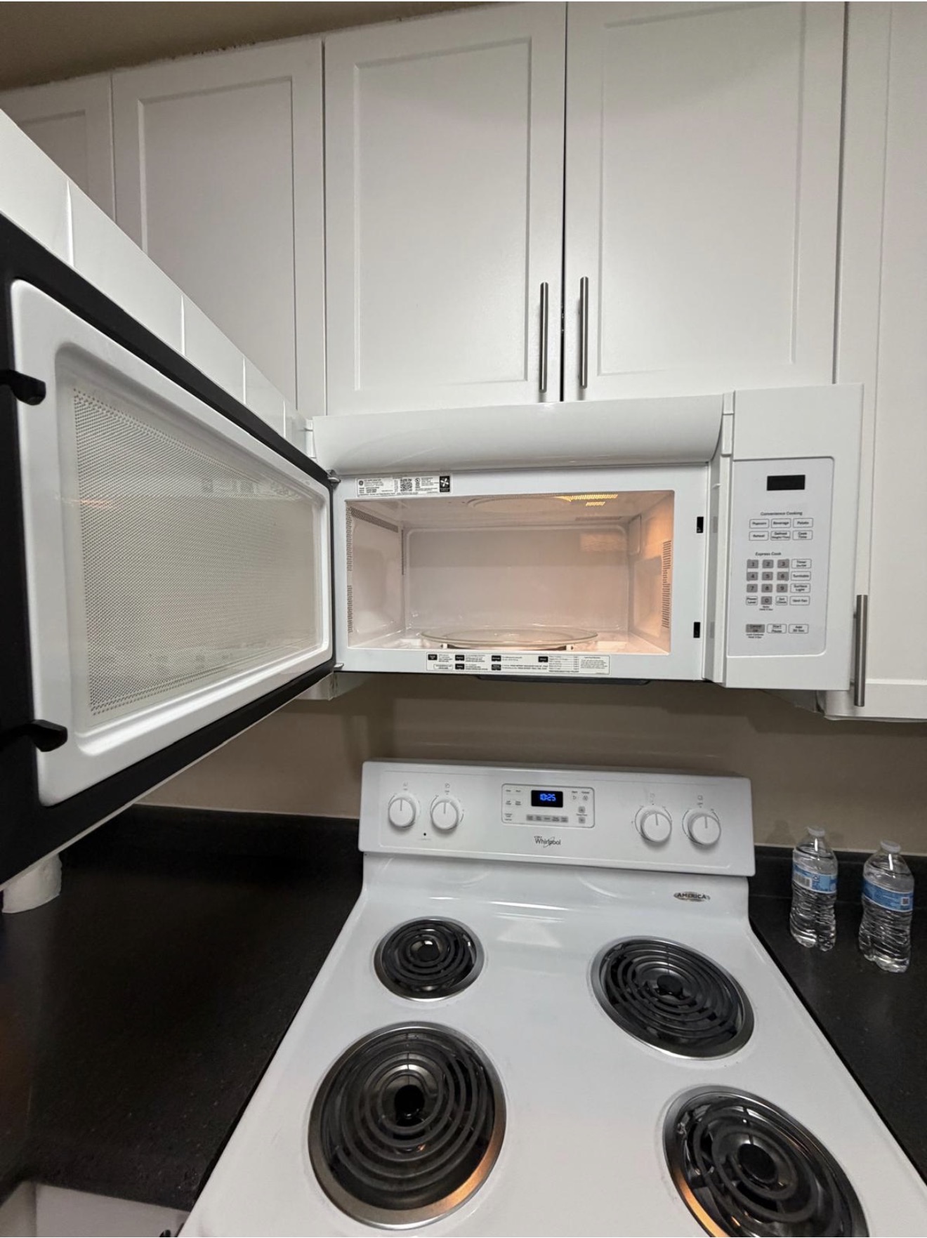 Microwave interior degreased and sanitized inside and out